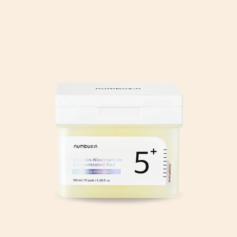 Numbuzin No. 5 Vitamin Niacinamide Concentrated Pad – Płatki Rozjaśniająco-Wygładzające – 70szt Numbuzin No. 5 Vitamin Niacinamide Concentrated Pad – Płatki Rozjaśniająco-Wygładzające – 70szt