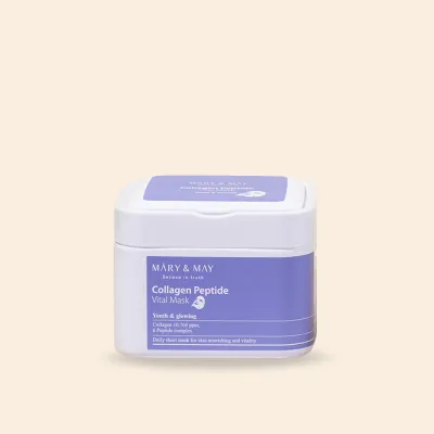 Mary&May Collagen Peptide Vital Mask – Maska Witalizująca z Kolagenem i Peptydami – 30szt Mary&May Collagen Peptide Vital Mask – Maska Witalizująca z Kolagenem i Peptydami – 30szt
