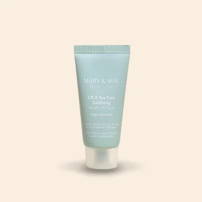Mary&May CICA Tea Tree Soothing Wash off Pack – Wegańska Kojąca Maska z CICA i Drzewem Herbacianym – 30g
