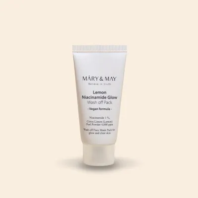 Mary&May Lemon Niacinamide Glow Wash off Pack – Wegańska Maska Rozświetlająca z Niacynamidem i Cytryną – 30g