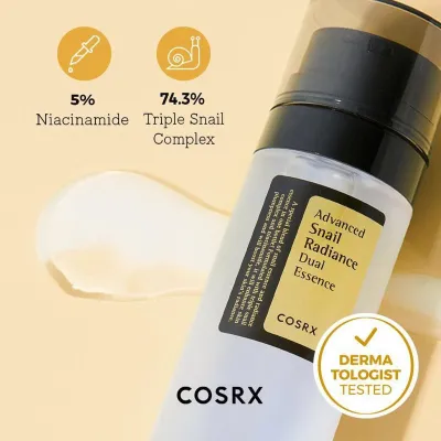 COSRX Advanced Snail Radiance Dual Essence – lekka esencja 2 w 1: nawilżenie + blask bez lepkości – 80ml